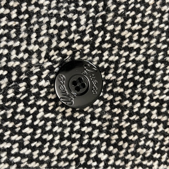 Vintage Guess Herringbone Wool Blend Peacoat Black and White Size Small - Picture 5 of 8